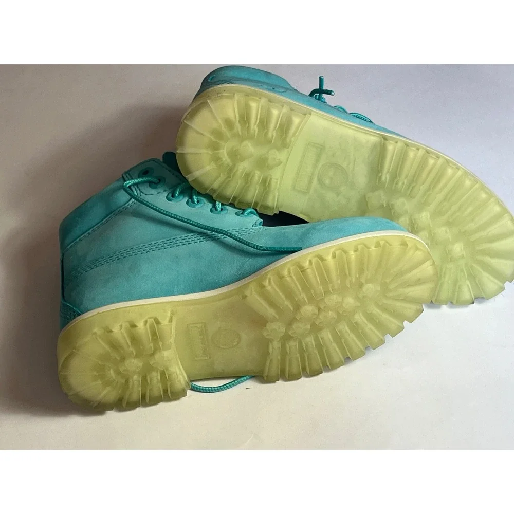 Timberland 6 Inch Premium Waterproof Boots Turquoise Kids Size 12 A18T4‎